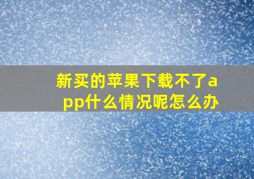 新买的苹果下载不了app什么情况呢怎么办