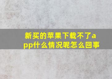 新买的苹果下载不了app什么情况呢怎么回事