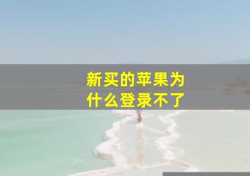 新买的苹果为什么登录不了