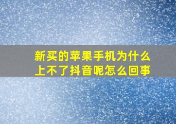 新买的苹果手机为什么上不了抖音呢怎么回事