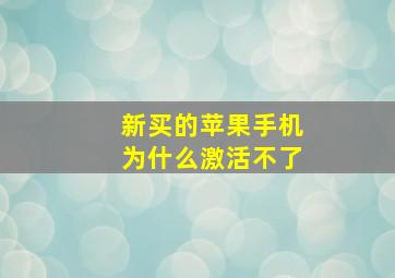 新买的苹果手机为什么激活不了