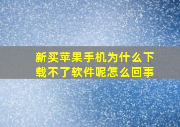 新买苹果手机为什么下载不了软件呢怎么回事