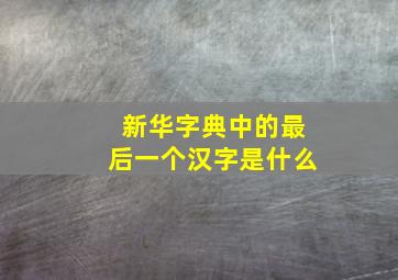 新华字典中的最后一个汉字是什么