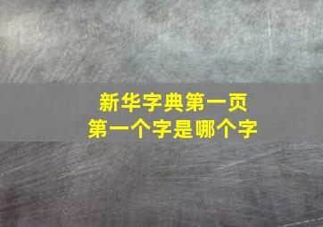 新华字典第一页第一个字是哪个字