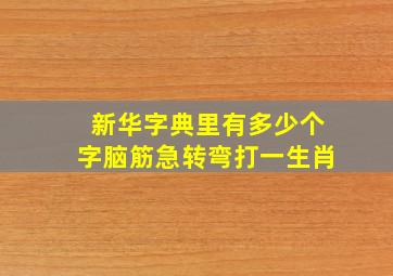 新华字典里有多少个字脑筋急转弯打一生肖