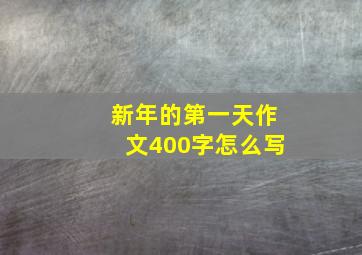 新年的第一天作文400字怎么写