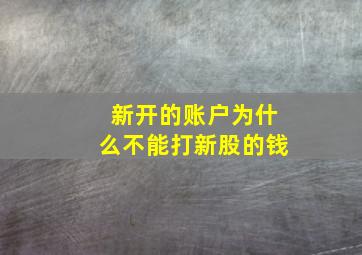 新开的账户为什么不能打新股的钱