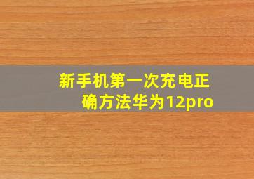 新手机第一次充电正确方法华为12pro