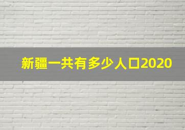 新疆一共有多少人口2020