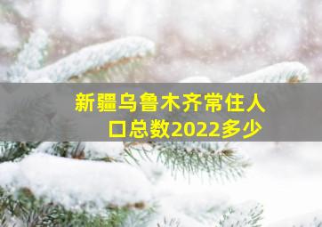 新疆乌鲁木齐常住人口总数2022多少