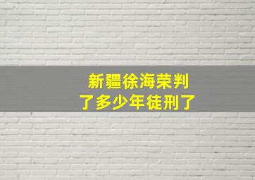 新疆徐海荣判了多少年徒刑了