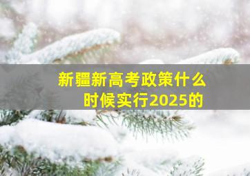 新疆新高考政策什么时候实行2025的