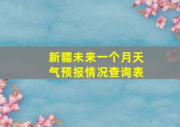 新疆未来一个月天气预报情况查询表