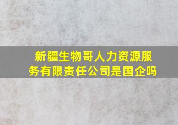 新疆生物哥人力资源服务有限责任公司是国企吗