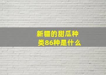 新疆的甜瓜种类86种是什么