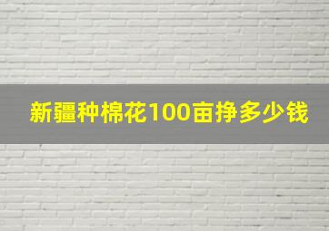 新疆种棉花100亩挣多少钱