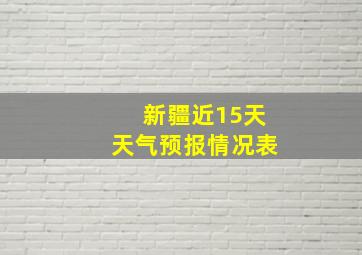 新疆近15天天气预报情况表