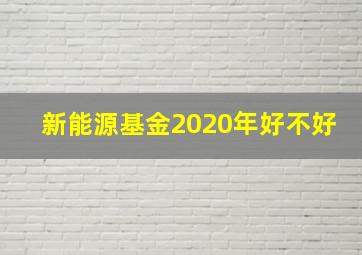 新能源基金2020年好不好