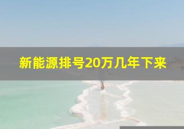 新能源排号20万几年下来