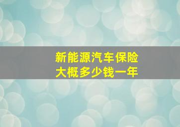 新能源汽车保险大概多少钱一年