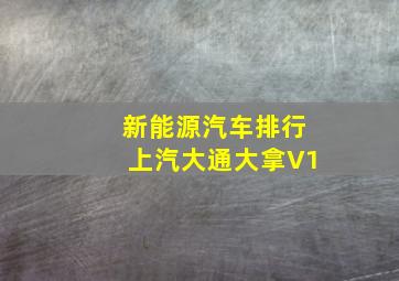 新能源汽车排行上汽大通大拿V1