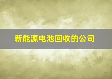 新能源电池回收的公司