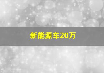 新能源车20万