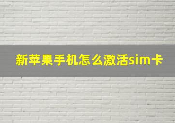 新苹果手机怎么激活sim卡