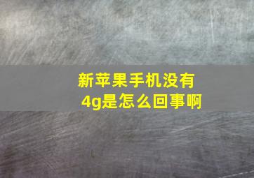 新苹果手机没有4g是怎么回事啊