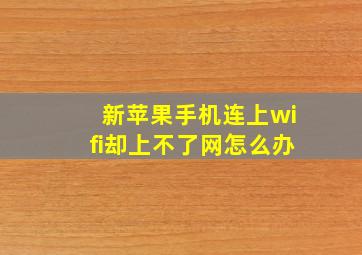 新苹果手机连上wifi却上不了网怎么办