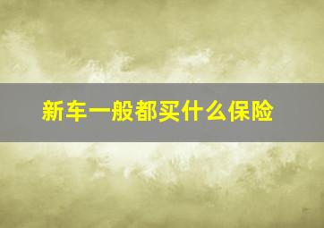 新车一般都买什么保险