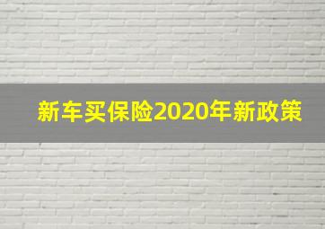 新车买保险2020年新政策