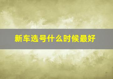 新车选号什么时候最好