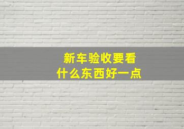 新车验收要看什么东西好一点