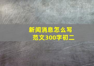 新闻消息怎么写范文300字初二