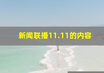 新闻联播11.11的内容