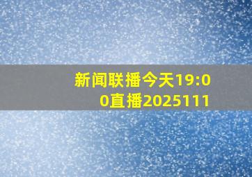 新闻联播今天19:00直播2025111