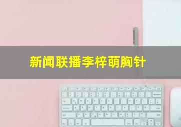 新闻联播李梓萌胸针