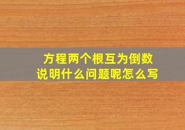 方程两个根互为倒数说明什么问题呢怎么写