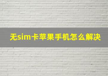 无sim卡苹果手机怎么解决