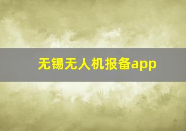 无锡无人机报备app