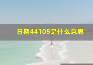 日期44105是什么意思