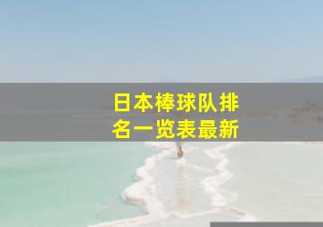 日本棒球队排名一览表最新