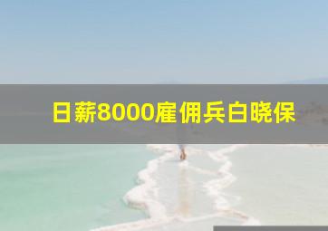 日薪8000雇佣兵白晓保