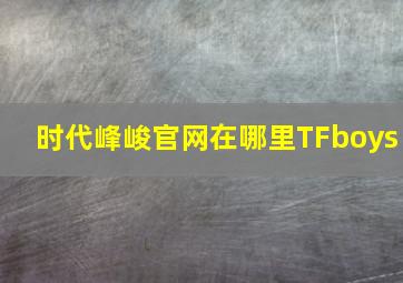 时代峰峻官网在哪里TFboys