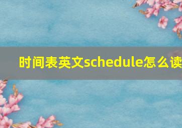 时间表英文schedule怎么读