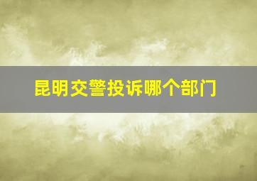 昆明交警投诉哪个部门