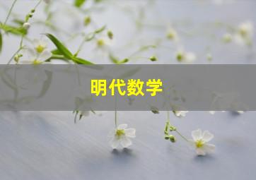 明代数学