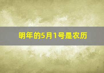 明年的5月1号是农历