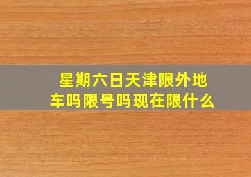 星期六日天津限外地车吗限号吗现在限什么